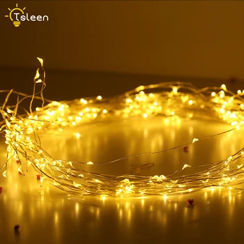

TSLEEN Hot Sale String Light Silver Wire Fairy With 12V LED Strip For Home Furnishings Room Decoration 2m 3m 5m 10m 100Leds