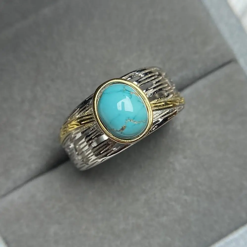 ECHSUN бирюзовое кольцо ожерелье кулон anillos mujer bague anel collar de plata серебро 925 пробы