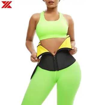 

HEXIN Sauna Body Shaper Neoprene Slimming Belt Tummy Control Stick Shapewear Fat Burning Zipper Tank Top Trimmer Weight Loss