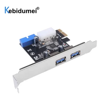

USB 3.0 PCI-E Expansion Card Adapter 2 Port External USB3.0 Hub Internal 19pin Header PCI-E Card 4pin IDE Power Connector