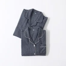 Autumn And Winter Men's Cotton Thickened Double-layer Flannel Pajamas Women's Simple Long Sleeve Lovers' Casual Home Cloth 1565