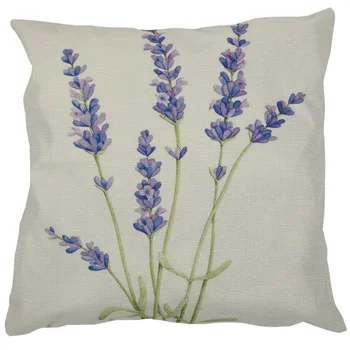 

Lavender Flax Pillow Case Car Sofa Bed Waist Throw Cushion Covers Home-Decor 18 inch Six lavender