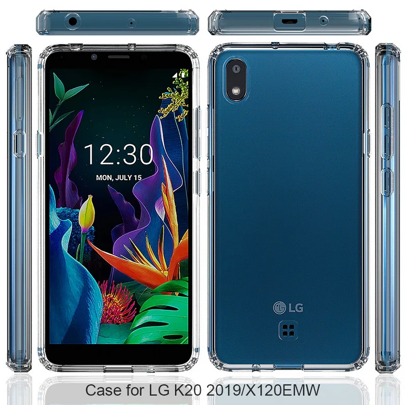 Для LG K20 чехол 5,45 ''Кристальный Гибридный Бампер прозрачная твердая акриловая задняя крышка для LG K20 k 20 полная защита чехол для телефона s