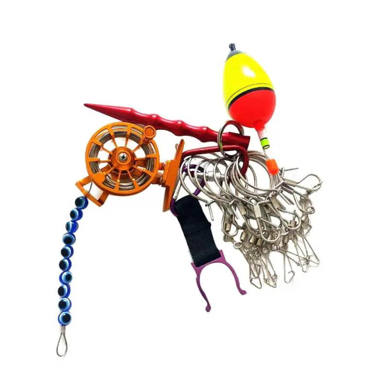 Portable Saltwater Freshwater Fishing Lock Clasp High Quality Aluminum Alloy Anti-rust Wheel Reel Stake Live Fish Locks Clips