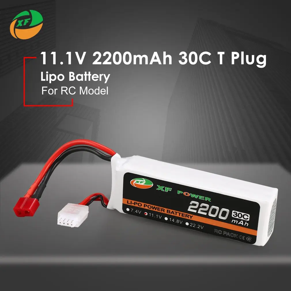 XF батарея питания 11,1 V 2200mAh 30C 3S 3S1P Lipo батарея T Plug перезаряжаемая для RC FPV гоночный Дрон вертолет модель автомобиля лодки