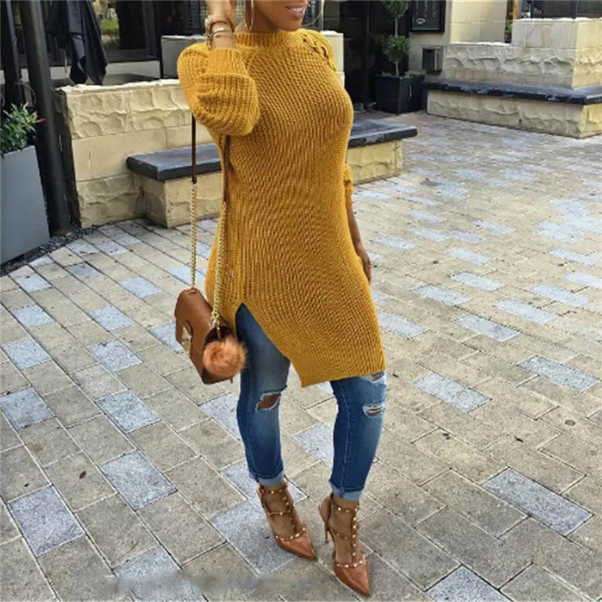 

Women Warm Winter And Autumn Female Loose Sweater Long Sleeve Knitted Casual Blouse Women's Jumper Long Knitwear