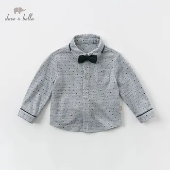 

DB13793 dave bella baby boys spring infant cotton shirt toddler tops children tees long sleeve clothes