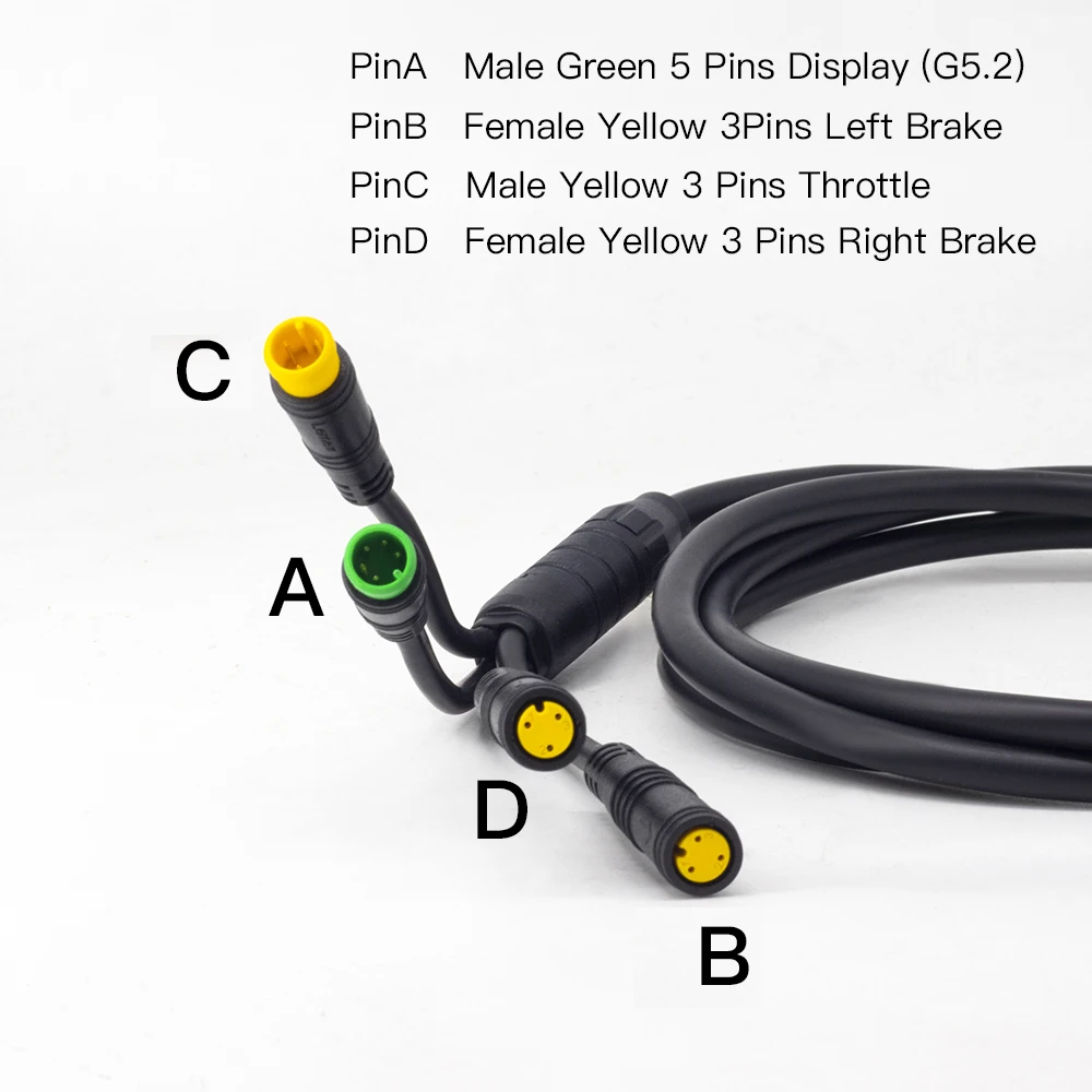 Ebike 1T4 кабель для Bafang BBS01 BBS02 BBSHD Mid дисплей тормоза рычаг дроссельной заслонки разъем для электрического велосипеда аксессуары