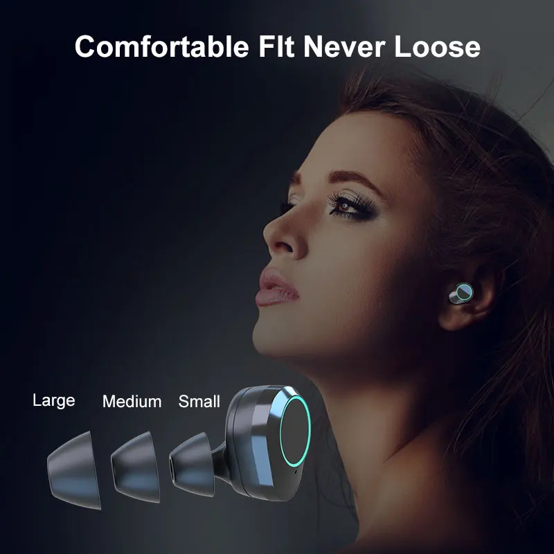 TWS Bluetooth 5 0 Wireless Headphones Earbuds 3000mAh LED Display Charging Box 9D Sport Waterproof headset With Micphone