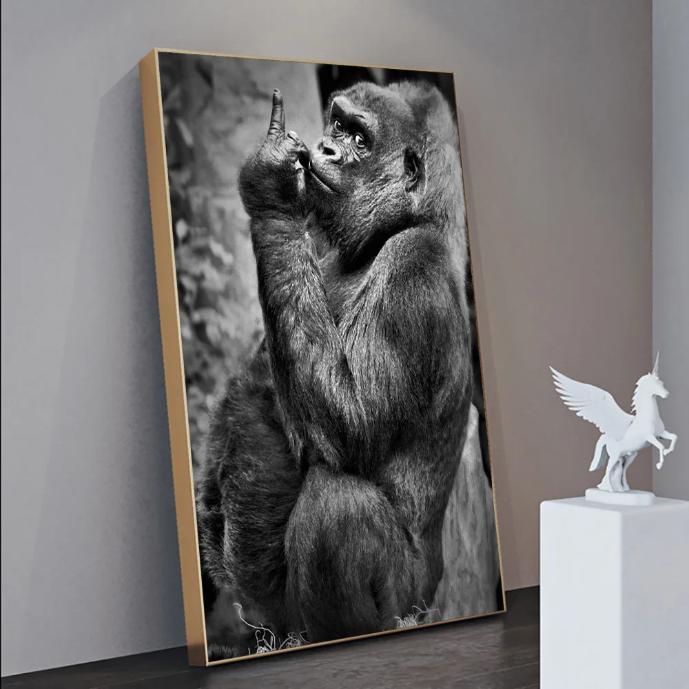 Gorilla Mostrando Dedo Do Meio: A Arte Que Transformou Minha Sala e  Desafiou Todas as Expectativas, image size:1000x1000