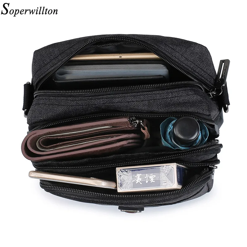 Мужская сумка через плечо Soperwillton с usb портом для зарядки водонепроницаемая