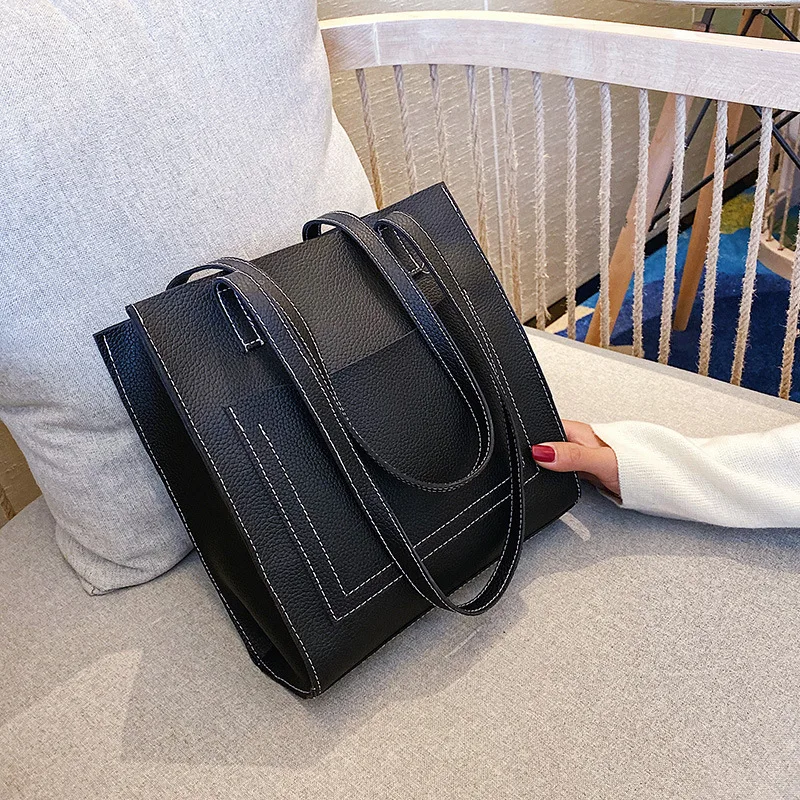 

Bag Women's 2020 Winter New Style Korean-style Simple Fashion Embossed Leather WOMEN'S Bag Handbag Shoulder Oblique Bag Large Ba