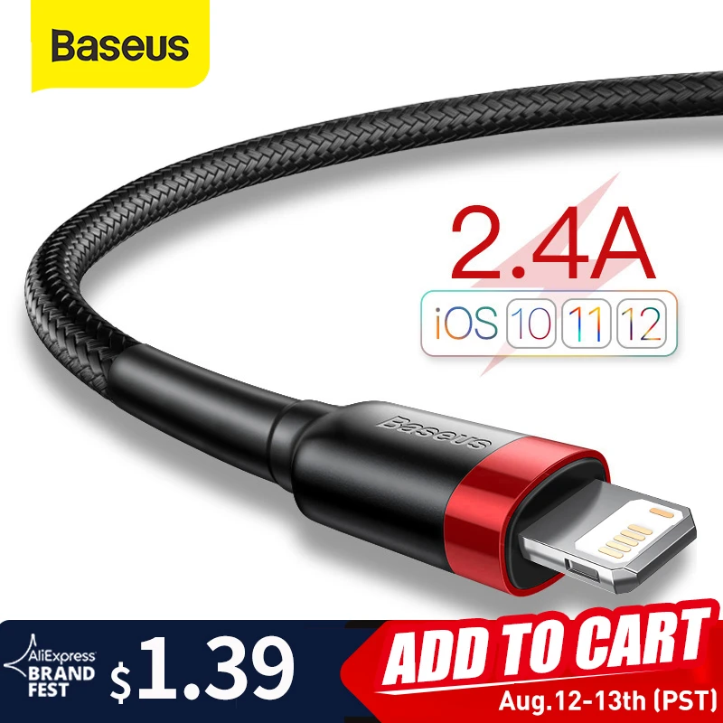 Kabel Lightning Baseus USB Cable for iPhone za $1.45 / ~5.60zł