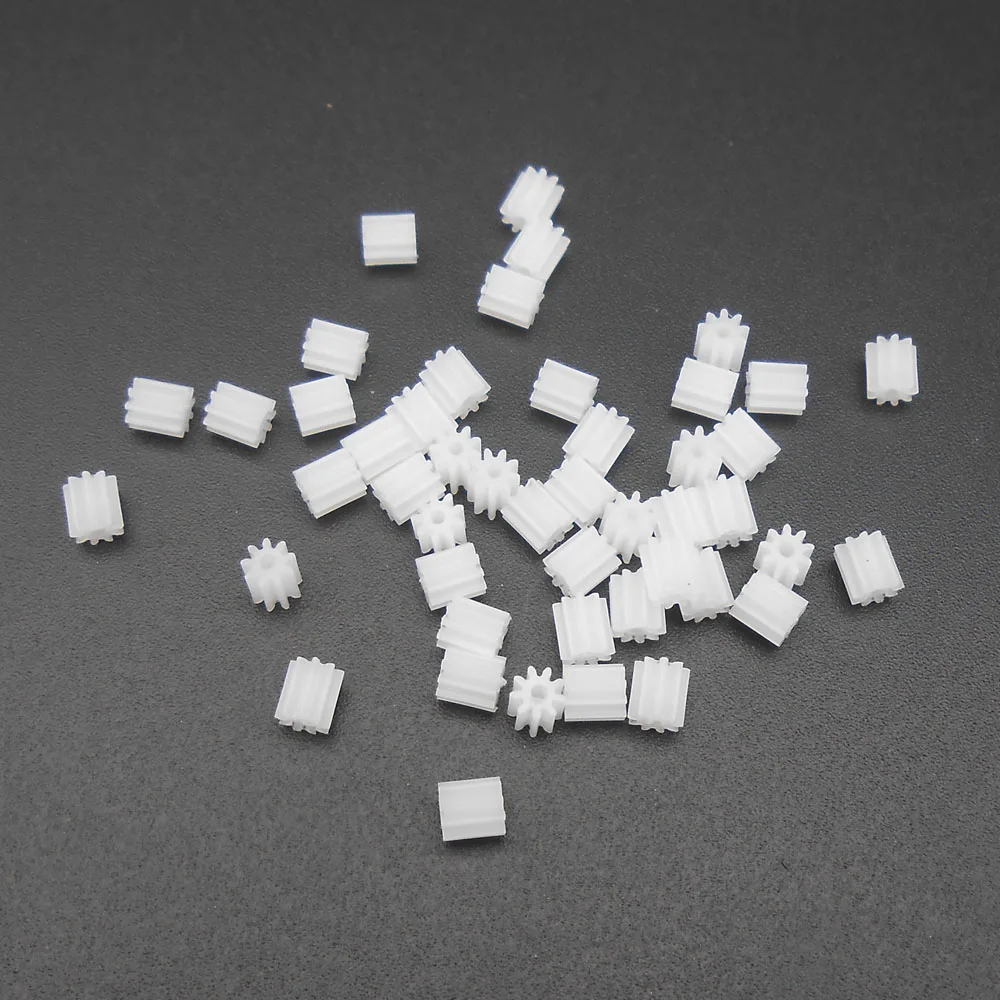 100Pcs NEW 0.3M 9 Teeth Plastic Spur Gear 0.3 Modulus T=9 Aperture 1mm (0.95mm) DIY Model Accessories 9T 3.3MM X 3.5MM Pinion 1A