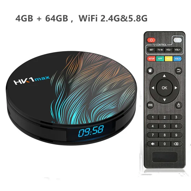 HK1 MAX Android 9,0 ТВ коробка 4K Youtube Google Assistant, 4 ГБ, 64 ГБ, 3D видео ТВ приемник Wi-Fi, Play Store, set top tv BOX - Цвет: 4G 64G TV BOX