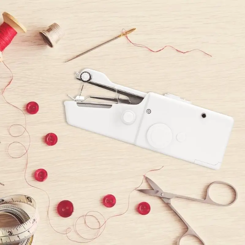 Mini Hand Sewing Machine Household Cordless Electric Stitch Needlework Set for Quick Repairs DIY Clothes Stitchin