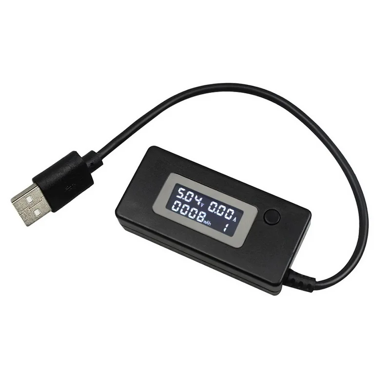 1 шт. измеритель напряжения тока ЖК-дисплей USB ток напряжение доктор зарядное устройство Емкость напряжение тока монитор мобильного питания зарядное устройство детектор - Цвет: Black tail
