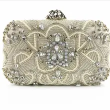 Качественные женские сумки для банкета с бусинами, Роскошные вечерние клатчи с цветами и бриллиантами, женские сумочки, Прямая поставка MN1450