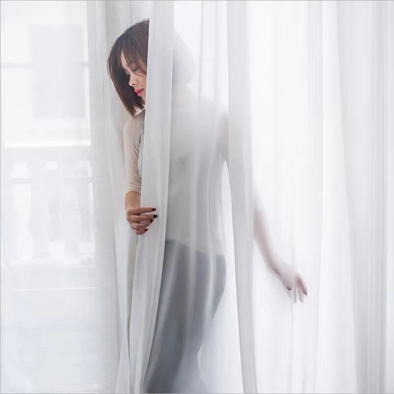 cortinas de tul blanco para sala de estar velo de gasa de decoracion moderna para cocina solida y pura supersuave gran sensacion de manos