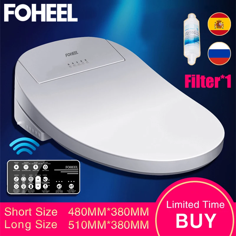 Günstige FOHEEL Intelligente Toilette Sitz Elektrische Bidet Abdeckung Smart Bidet beheizte wc sitz Led Licht Wc smart wc sitz deckel