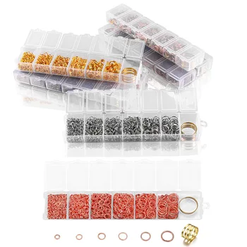 

975Pcs/One Set Box 4 5 6 7 8 10mm Open Jump Rings Split Rings Link Loop Connectors For DIY Jewelry Making Findings