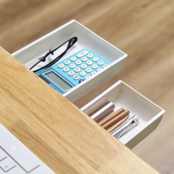 

Adhesive Drawer Desktop Organizer ABS Sundries Pencil Tray Under Desk Holder Pop-up Pen Sticky Cosmetics Tableware Organizer