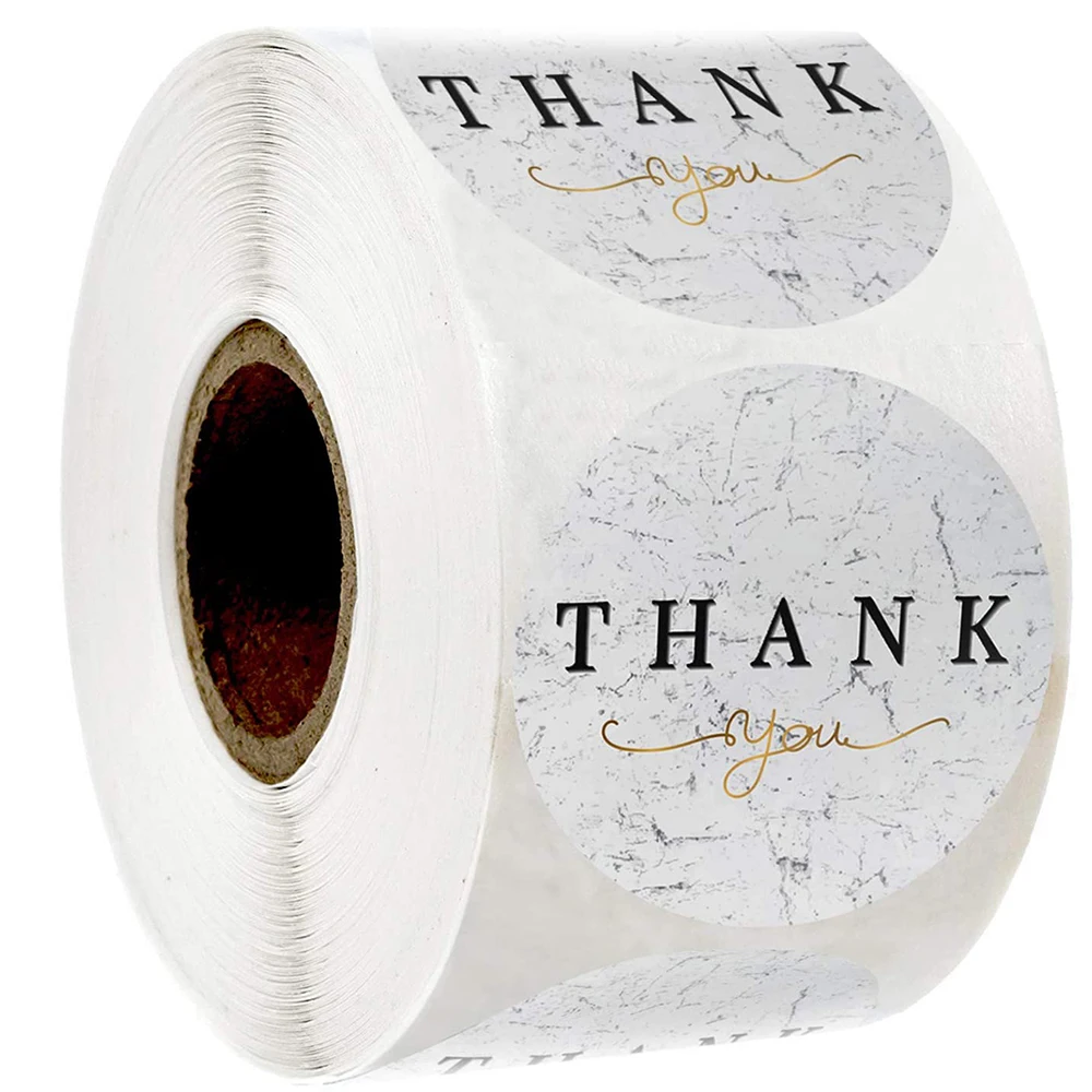 

3.8cm Thank You Stickers Christmas Gift Card Envelope Sealing Label Stickers for Kids Stationery Decoration 500pcs Xmas Sticker