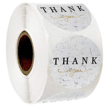 

3.8cm Thank You Stickers Christmas Gift Card Envelope Sealing Label Stickers for Kids Stationery Decoration 500pcs Xmas Sticker