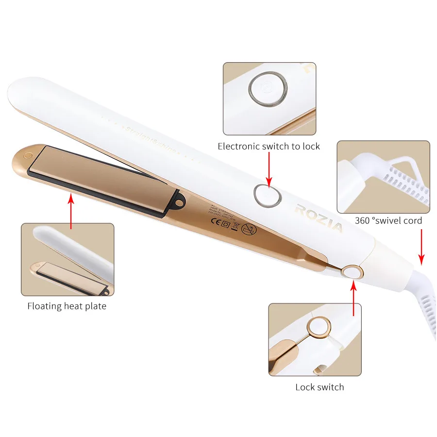

2 in 1 Professional Hair Straightener Curler Hair Flat Iron Negative Ion Infrared Hair Straighting Curling Iron Corrugation