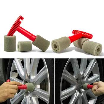 

Franchise 2set Red PP Parts Handle Removable Insert Sponge Lug Nut Wheel Cleaning Wash Brush Car Accessories