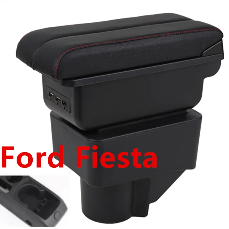 

For Ford Fiesta Armrest Box Ford Fiesta Universal Car Central Armrest Storage Box cup holder ashtray modification accessories