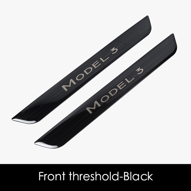 Steel Car Door Sill Scuff Plate for Tesla MODEL 3 Welcome Pedal Strip Carbon fiber Type Door Decoration Wrap Cover