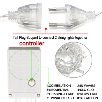 

1.5m Star Moon String Lights LED AC220V EU Plug Waterproof 12 Pendants