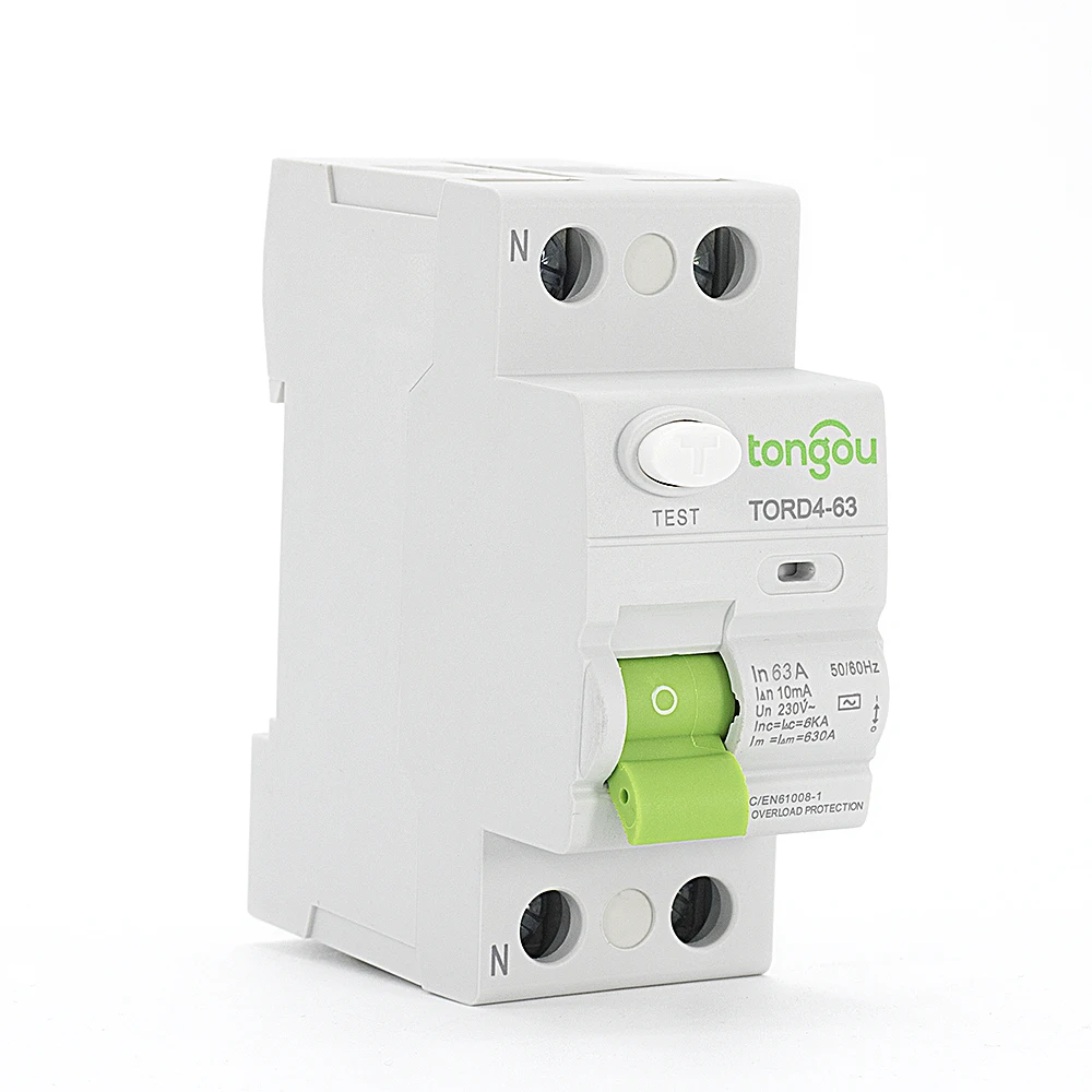 

2P 63A RCCB RCD Safety Switch 10mA 30mA 100mA 300mA 6KA 110V 230V Residual Current Circuit Breaker Differential Breaker TORD4-63