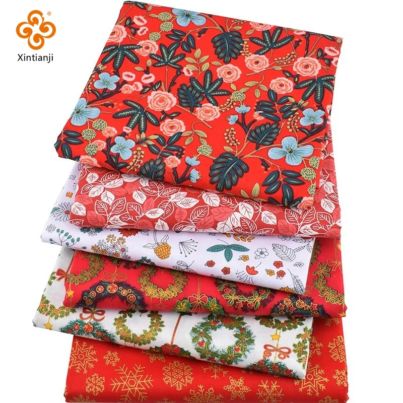 Christmas Fabrics Quilt Patchwork Cotton Fabric Patchwork Red