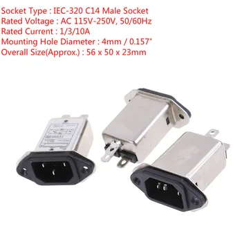 

IEC Socket EMI Filter EMI RFI Filter AC 250V 1A 3A 10A CW1D-1/3/10A-T Suppressor Power Line Noise Filter Socket