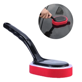 

Car Wax Polishing Sponge Brush Long Handle Car Detailing Windshield Brush Replaceable Sponge Polishing Washer Tool Car-Styling