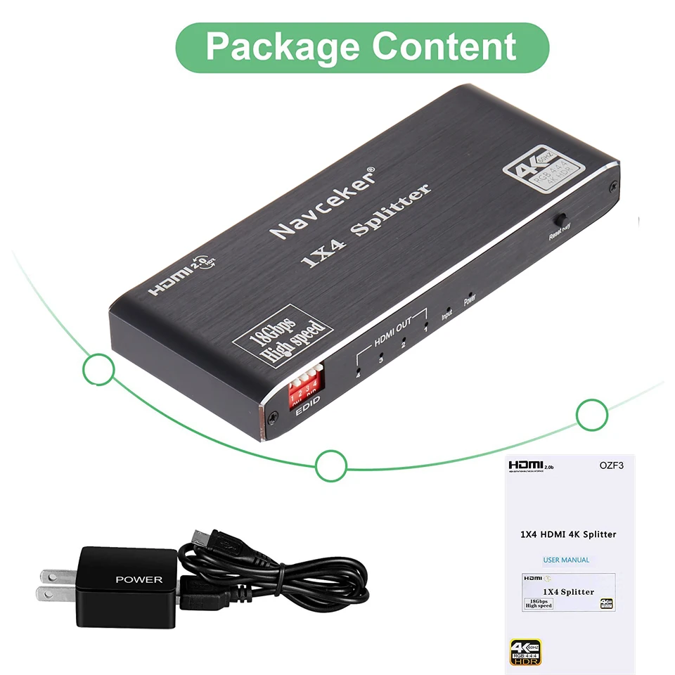 1x4 para Computador Melhor Divisor Hdmi 2.0 4k Vídeo Áudio Suporte 3d Hdr 60hz Portátil 2022 1x2 - Image 6
