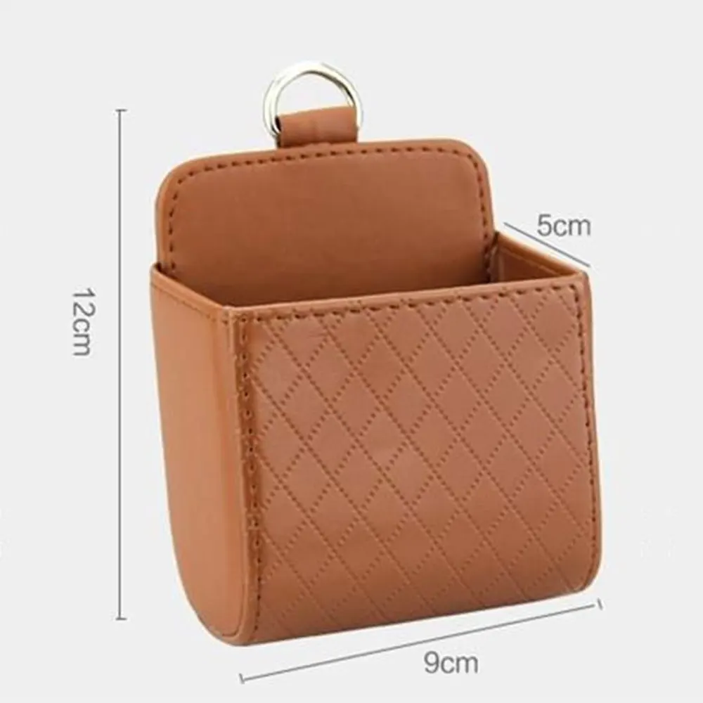 KISSCASE Luxury PU Leather Mobile Phone Case For Xiaomi Samsung iPhone Universal Car Air Outlet Storage Bag Case Accessories