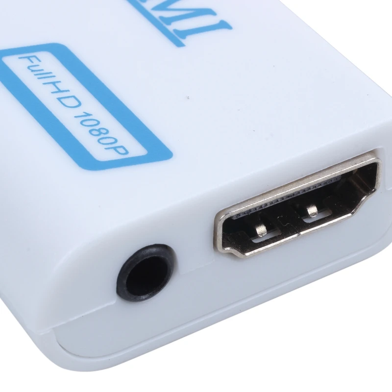 Wii to HDMI Wii2HDMI Full HD FHD 1080P Converter Adapter 3.5mm Audio Output Jack