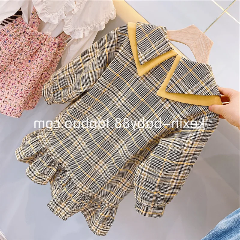Cena Mihkalev girl party dress z długim rękawem ubrania dla dzieci dla dziewczynek jesienne sukienki księżniczki wzór dzieci plaid tutu dress costume