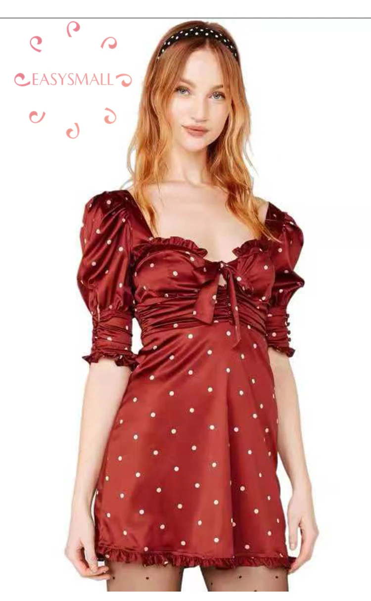 Easysmall For Love And Lemons Women Dress Fashion Sexy Wave Red Point Spring Exclusive High End Slim Tight Casual High Waist Dresses Aliexpress