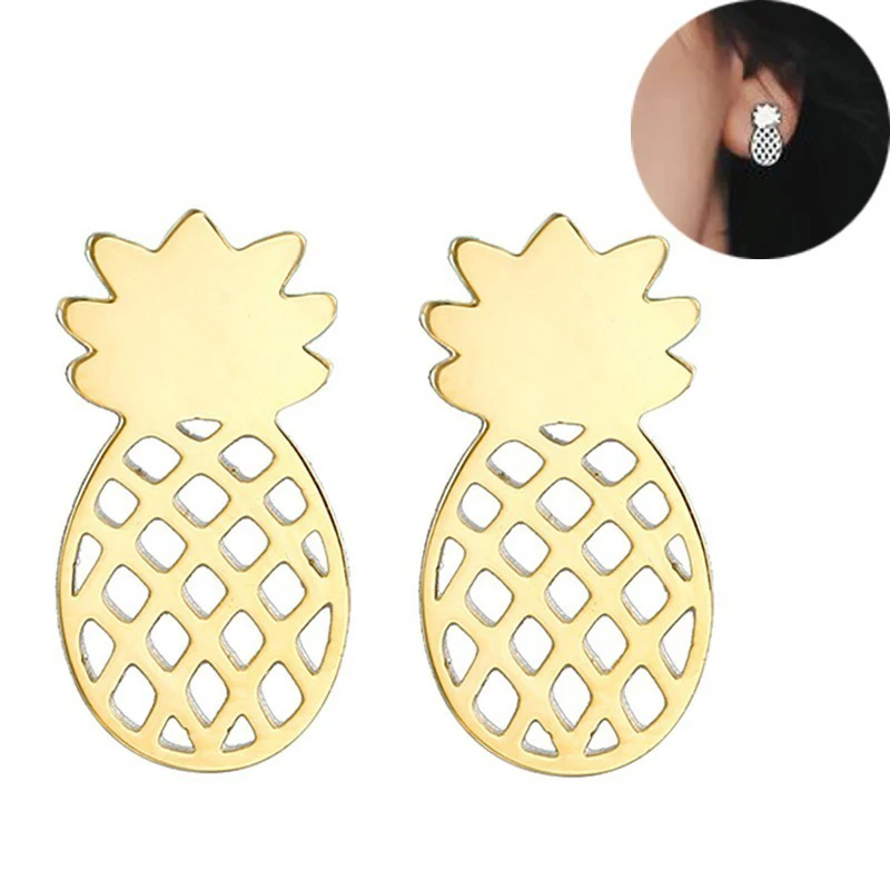 Stainless steel or pineapple earrings