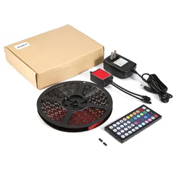 

ICOCO 300LED 5m Flexible SMD 5050 RGB Waterproof LED Light Strip Bar with 44-Key Controller for TV Backlight PC Decoration