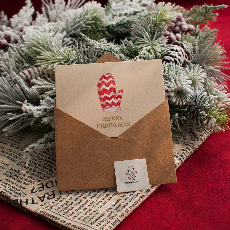 A XINAHER 1 шт./5 шт. теплые зимние дизайнерские открытка merry christmas поздравительная открытка Рождественская открытка складные подарочные открытки - Цвет: A
