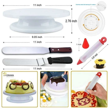 

Cake Decorating Tools Turntable Set Pastry Tube Fondant Tool Kitchen Dessert Baking Pastry Tools Cake Decorating Kit