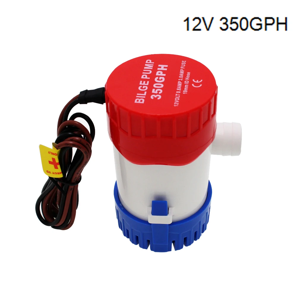 12V 350GPH Стиль 1100GPH 750GPH 500GPH 350GPH 12/24VDC Трюмный насос с высоким потоком погружной используется в саду Гидроплан двигатель дома солнечный - Напряжение: 12V 350GPH