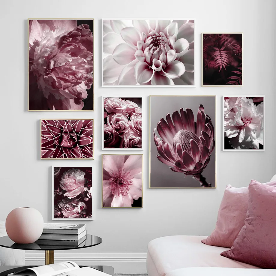 Big-Pink-Peony-Rose-Flower-Leaves-Wall-Art-Canvas-Painting-Nordic-Posters-And-Prints-Wall-Pictures