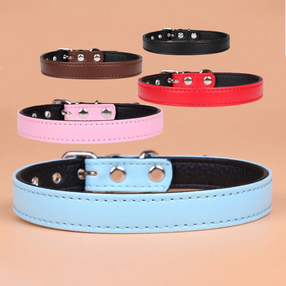 

Pet Collar PU Litchi Grain Adjustable Dogs Cats Collar Control Handle Training Pet Supplies Kitten Collar Pet Supplies Products