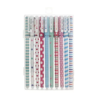 

10 Pcs/Set Color Pen Flower Animal Starry Star Flora Colored Needle Pen 0.5mm Cute pens for student Korean Stationary